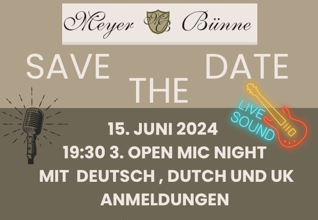 Save the Date – Open Mic Night bei Meyer Bünne