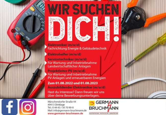 Elektrotechnik Germann & Bruchmann GmbH sucht Verstärkung