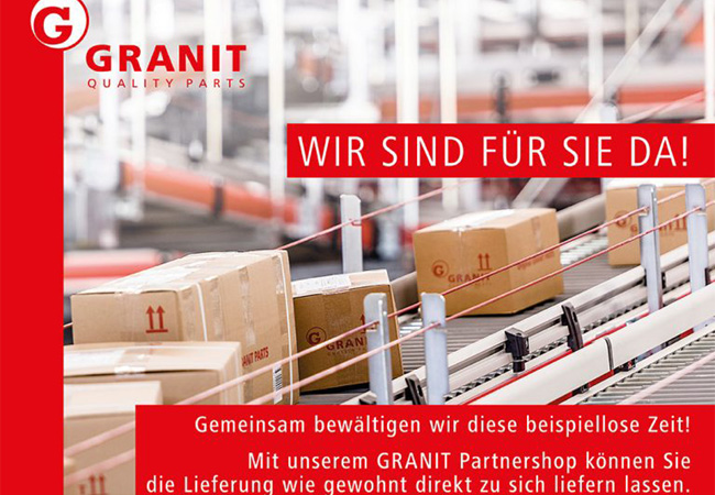 Die Bokern-Kersting GmbH bleibt auch in der Krise mit GRANIT PARTS der Partner für Ersatzteile