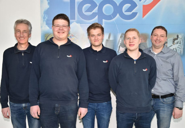 Nils Rantze, Fynn Nuxoll und Patrick Brands schließen Ausbildung bei Emil Tepe GmbH erfolgreich ab