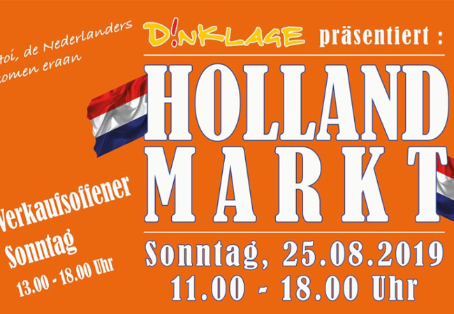 Große Tombola am verkaufsoffenen Sonntag mit Hollandmarkt am 25. August in Dinklage