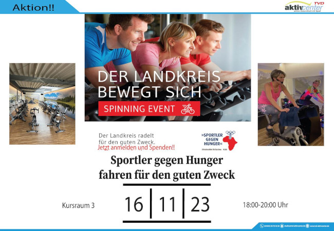 Spinning Event für „Sportler gegen Hunger“
