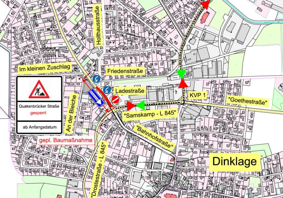 Quakenbrücker Straße wird ab Montag (16. Oktober) einseitig gesperrt